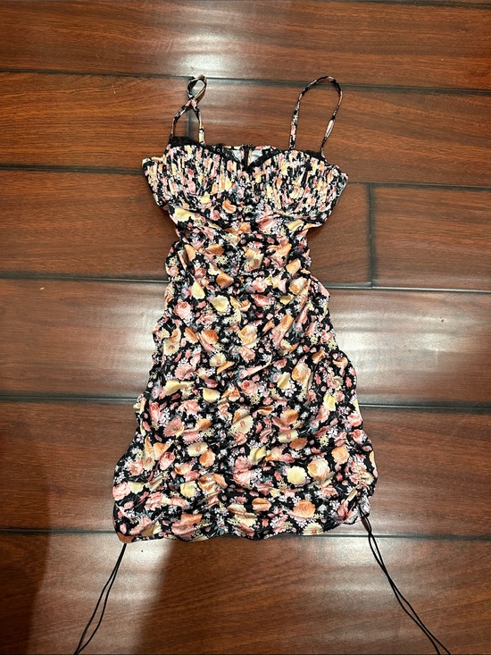 For Love And Lemons Dresses & Skirts - For Love & Lemons Black Floral Dress with Pink and Cream Blooms